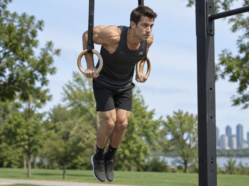 Muscle-up negativo en anillas